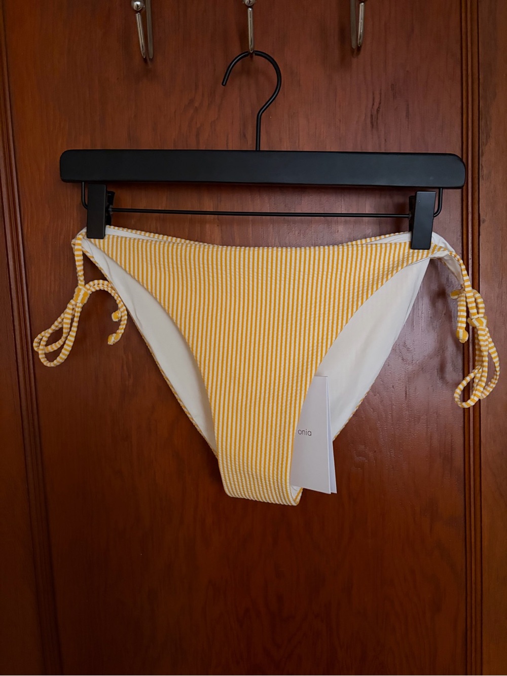 Onia Yellow Stripe Kate String Bikini Bottom